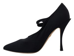 Dolce & Gabbana Schwarze Socken Stretch Crystal Pumps Schuhe
