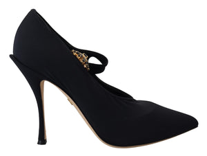 Dolce & Gabbana Schwarze Socken Stretch Crystal Pumps Schuhe