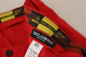 Dolce & Gabbana Rot Baumwolle Slim Fit Hose Chinos Hose