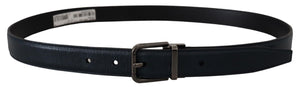 Dolce & Gabbana Blauer Leder Silber Metallschnalle Vintage Gürtel