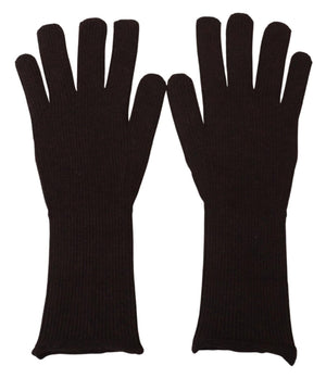 Dolce & Gabbana Braun Kaschmir Seide Hände Mitten Herrenhandschuhe