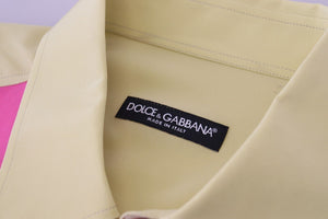 Dolce & Gabbana Multicolor Patchwork Seidenhemd mit Knopfleiste