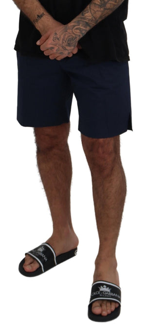 Dolce & Gabbana Blaue Chinos Baumwolle Stretch Casual Shorts