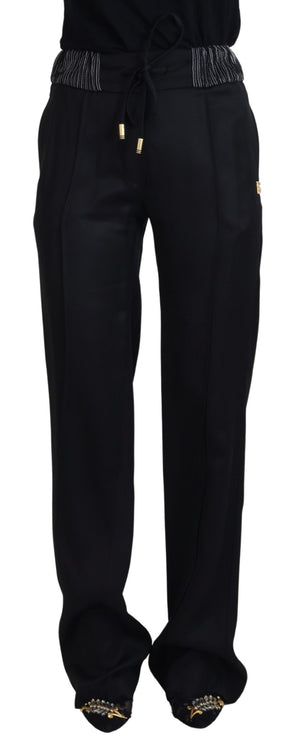 Dolce & Gabbana Schwarze Straight Fit Baumwollhosen
