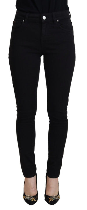 Dolce & Gabbana Schwarze Baumwolljeans mit hoher Taille aus lässigem Denim