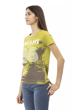 Trussardi Action Grünes T-Shirt aus Baumwolle für Frauen