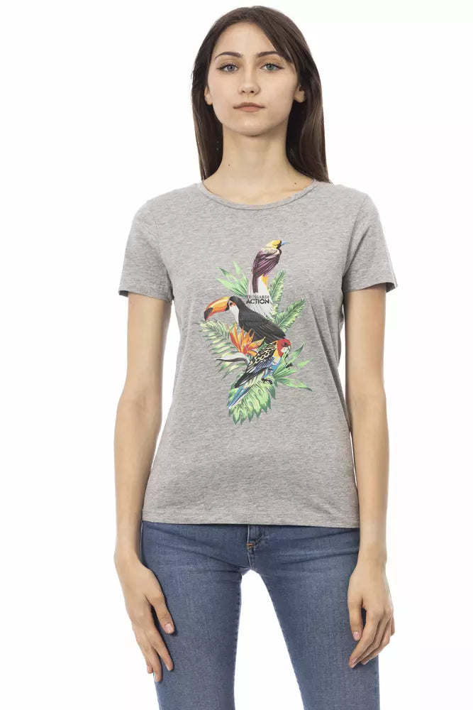 Trussardi Action Graues Baumwoll-T-Shirt