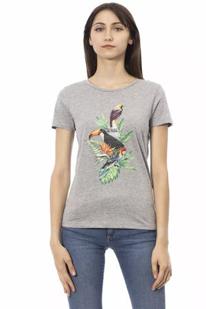 Trussardi Action Graues Baumwoll-T-Shirt