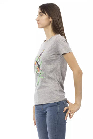 Trussardi Action Graues Baumwoll-T-Shirt