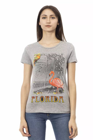 Trussardi Action Graues Baumwoll-T-Shirt