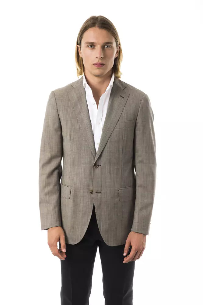 Uominitaliani Grauer Herren-Wollblazer