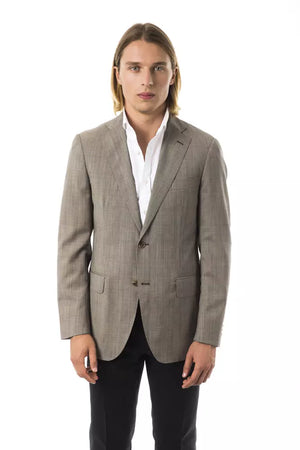 Uominitaliani Grauer Herren-Wollblazer