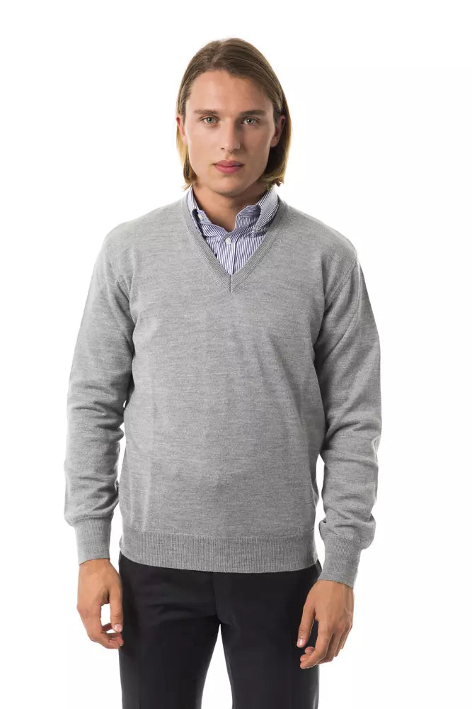 Uominitaliani Grauer Polyester-Pullover