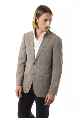 Uominitaliani Grauer Herren-Wollblazer