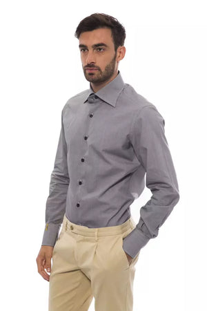 Billionaire Italian Couture Schwarzes Baumwollhemd für Herren