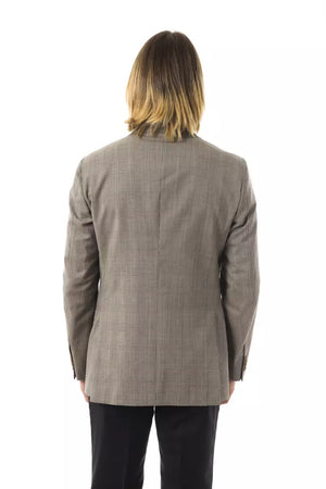 Uominitaliani Grauer Herren-Wollblazer