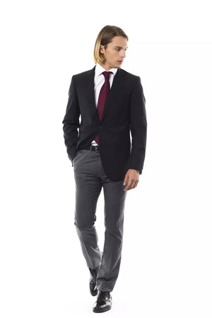 Uominitaliani Schwarzer Wollblazer für Herren
