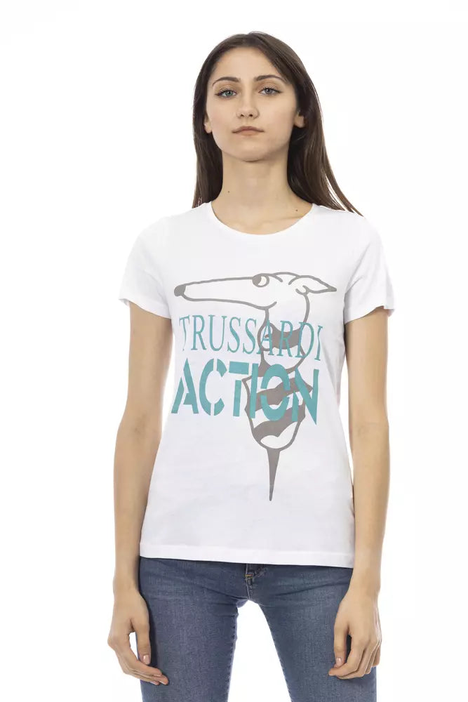 Trussardi Action Weiße Baumwoll-Tops & T-Shirts