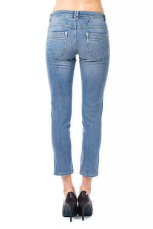 Ungaro Fever Hellblaue Damen-Capri-Jeans aus Baumwolle