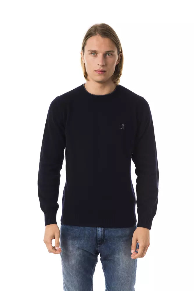 Uominitaliani Blauer Herrenpullover aus Wolle