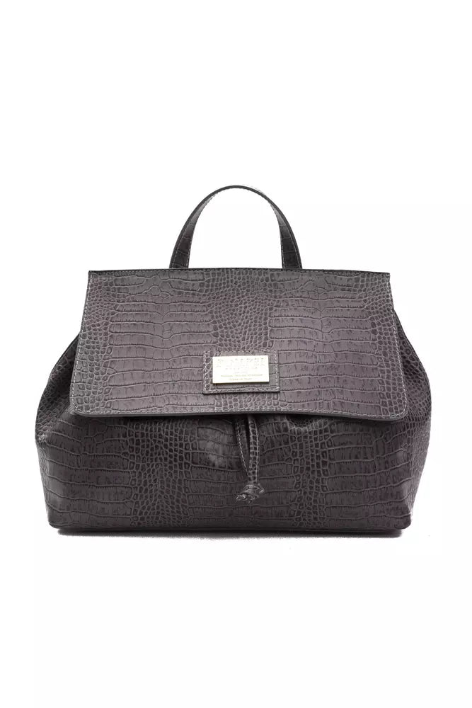 Pompei Donatella Graue Ledertasche für Damen