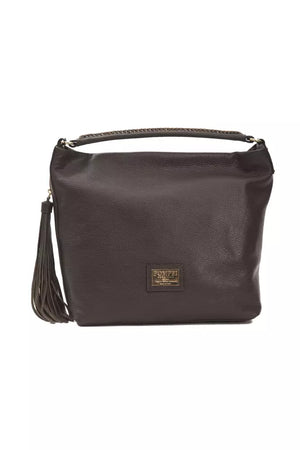 Pompei Donatella Braune Clutch aus Rindsleder