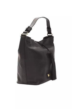 Pompei Donatella Schwarze Clutch aus Rindsleder
