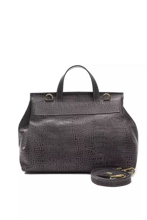 Pompei Donatella Graue Ledertasche für Damen
