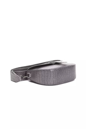 Pompei Donatella Graue Leder-Crossbody-Tasche für Damen