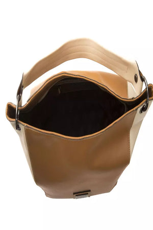 Pompei Donatella Braune Clutch aus Rindsleder