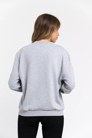 Trussardi Graues Damen-Sweatshirt aus Baumwolle