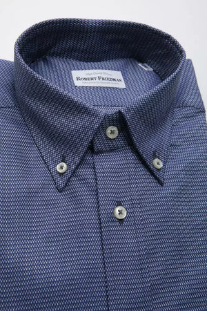Robert Friedman Herrenhemd aus blauer Baumwolle