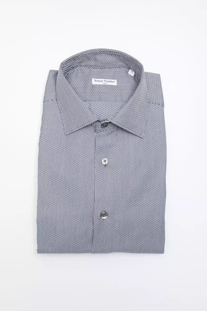 Robert Friedman Blaues Denim-Hemd