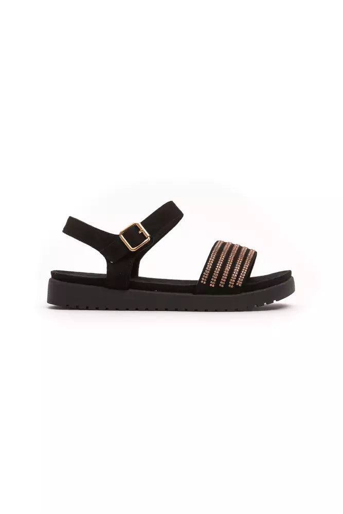 Péché Originel Goldene Textil-Sandale für Damen