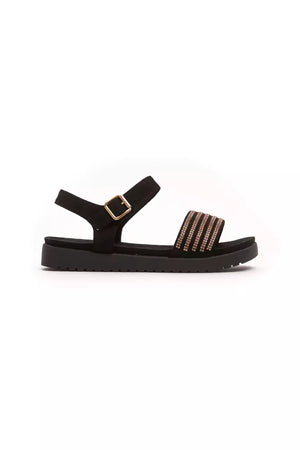 Péché Originel Goldene Textil-Sandale für Damen