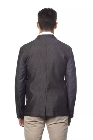 Verri Grauer Baumwoll-Blazer für Herren mit Einreiher