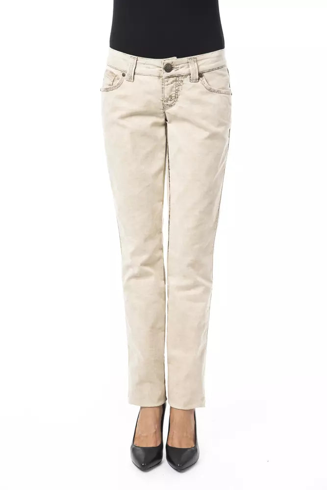 BYBLOS Beigefarbene Baumwolljeans