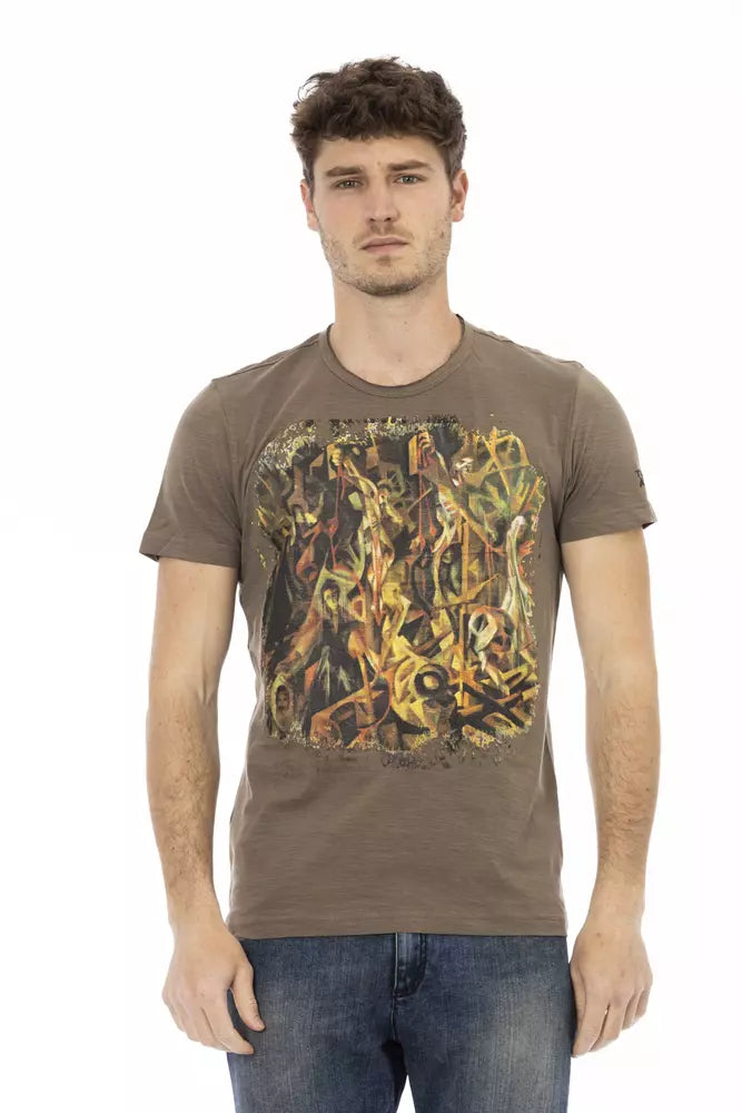 Trussardi Action Braunes Baumwoll-T-Shirt für Herren