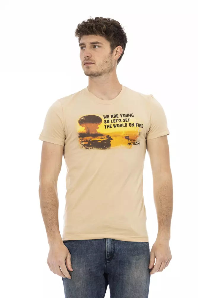 Trussardi Action Beige Baumwoll-T-Shirt für Herren