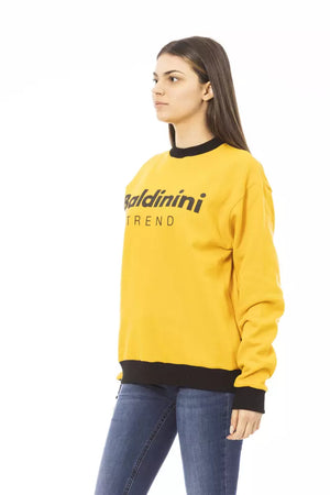 Baldinini Trend Gelber Baumwoll-Kapuzenpullover für Damen