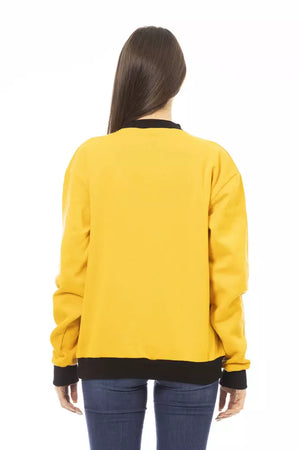 Baldinini Trend Gelber Baumwoll-Kapuzenpullover für Damen