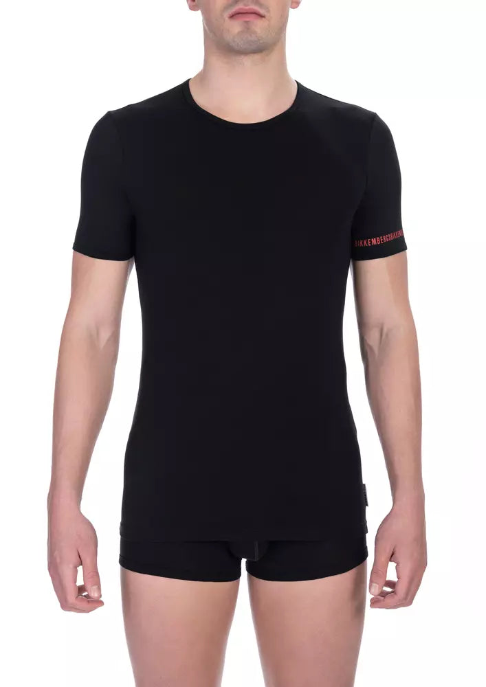Bikkembergs "Schwarzes Baumwoll-T-Shirt für Herren im Doppelpack"
