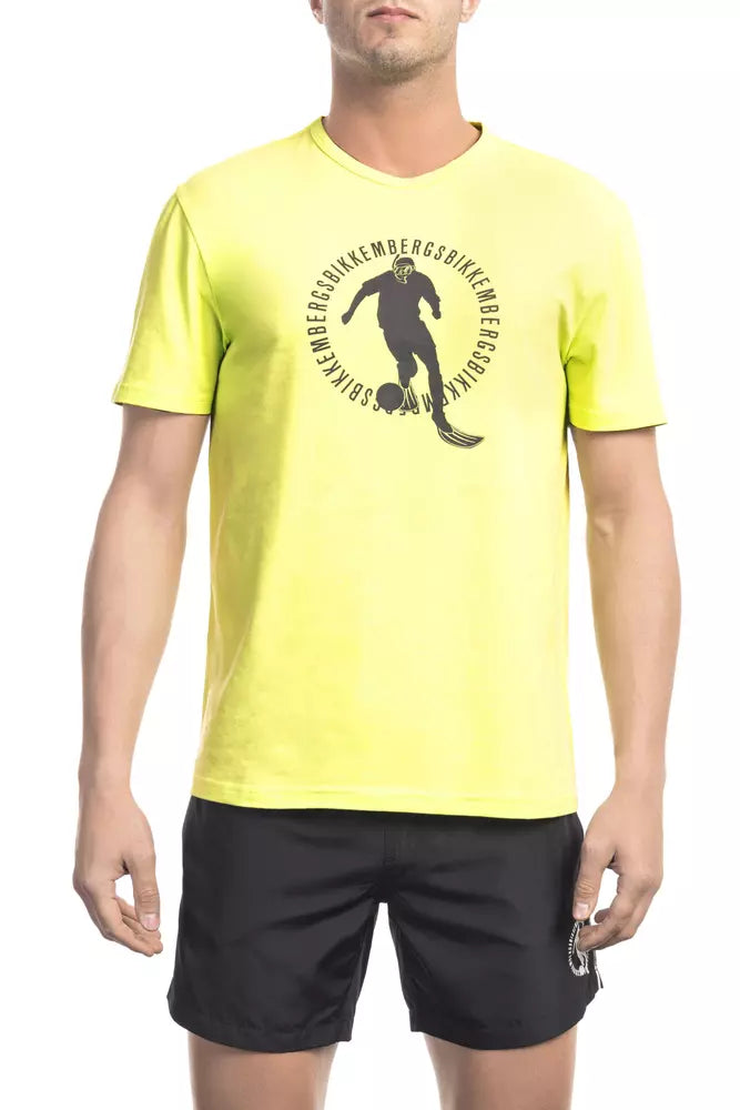 Bikkembergs Herren T-Shirt aus gelber Baumwolle