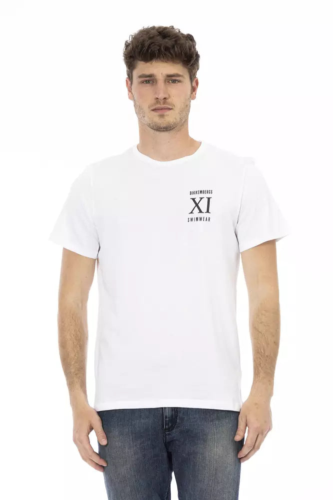 Bikkembergs Weißes Baumwoll-T-Shirt