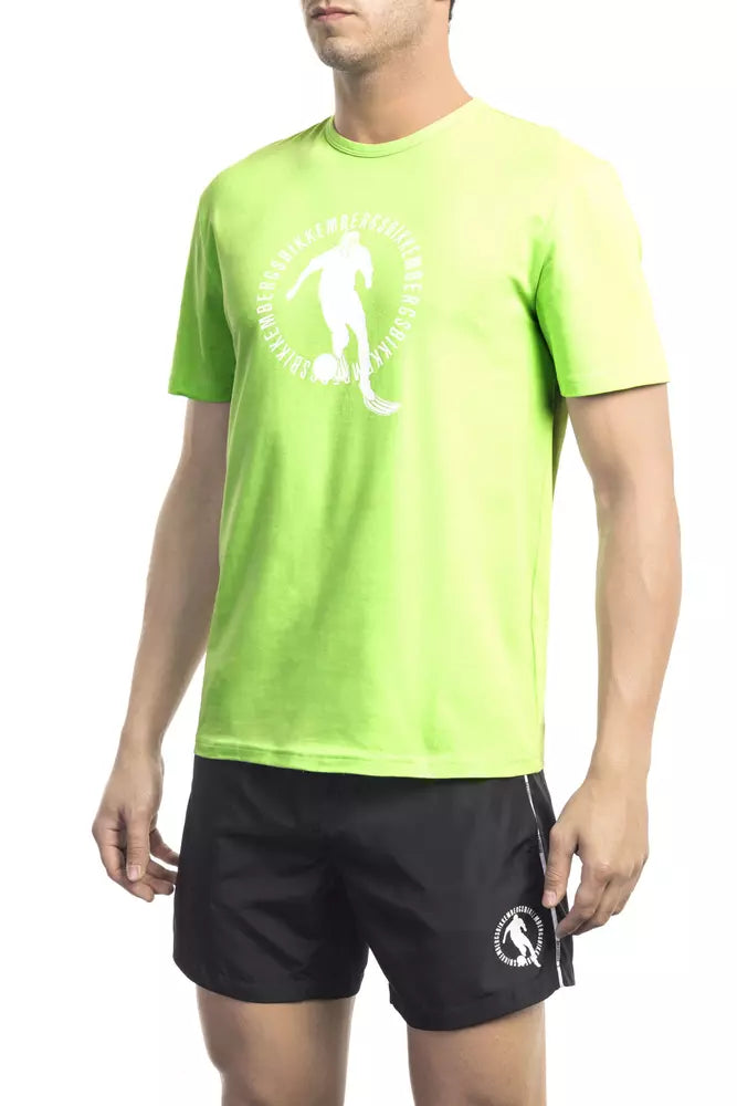 Bikkembergs Grünes Baumwoll-T-Shirt für Herren