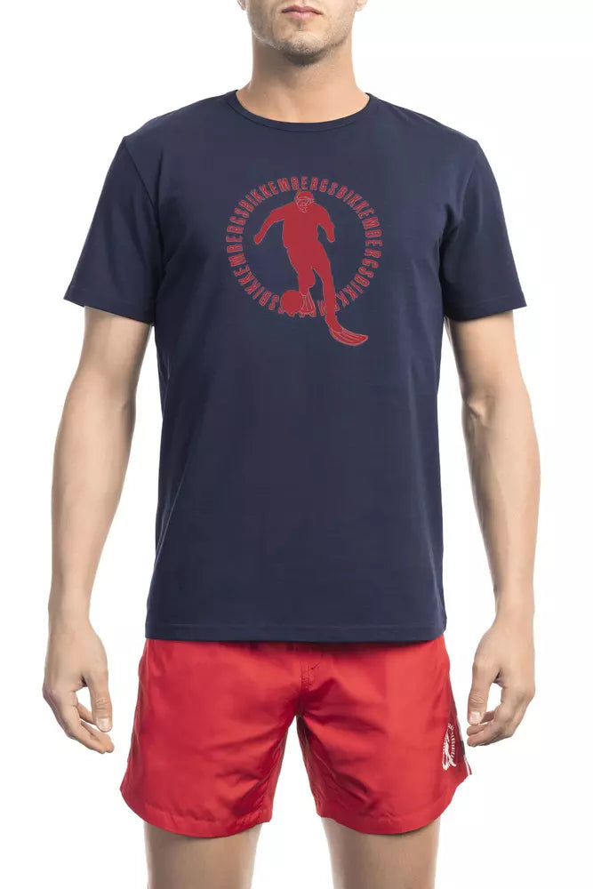 Bikkembergs Blu Baumwoll-T-Shirt für Herren