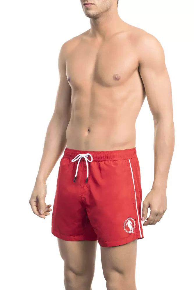 Bikkembergs Rote Badeshorts aus Polyester