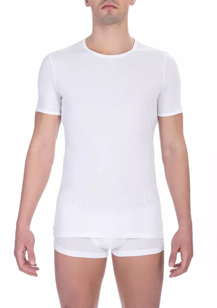 Bikkembergs Weißes Herren-T-Shirt aus Baumwolle