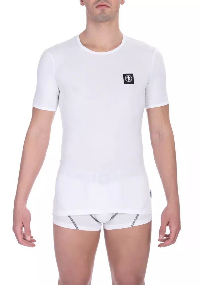 Bikkembergs Weißes Herren-T-Shirt aus Baumwolle