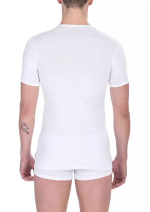 Bikkembergs Weißes Herren-T-Shirt aus Baumwolle